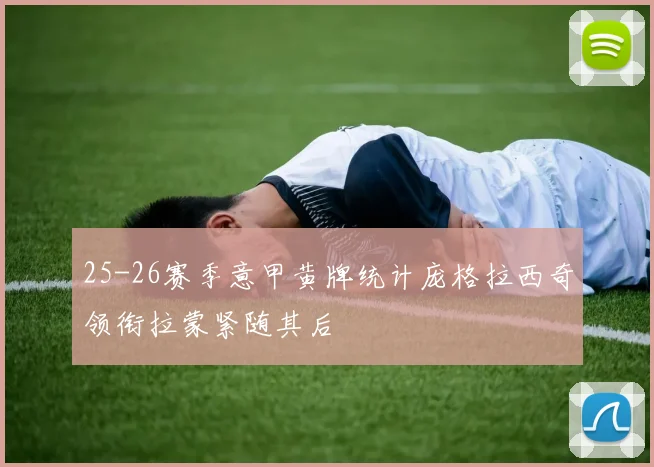 25-26赛季意甲黄牌统计庞格拉西奇领衔拉蒙紧随其后